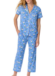 Swan Serenade Blue Cropped PJ Set