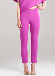 Techno Crepe Magenta Size Zip Ankle Pants