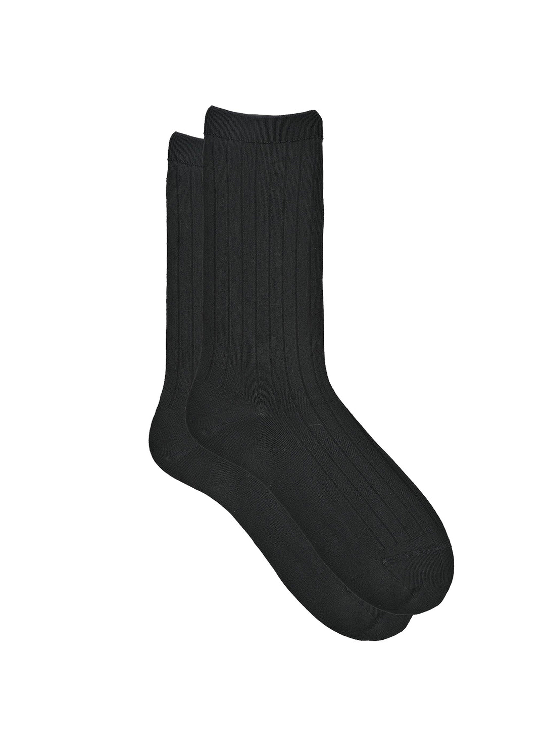 Spacey Black Ribbed Socks