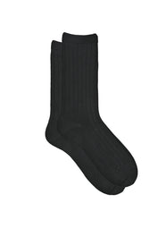 Spacey Black Ribbed Socks