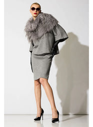 Double Knit Heather Grey Pencil Skirt