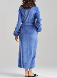 Plush Sherpa Blue Frost Long Robe