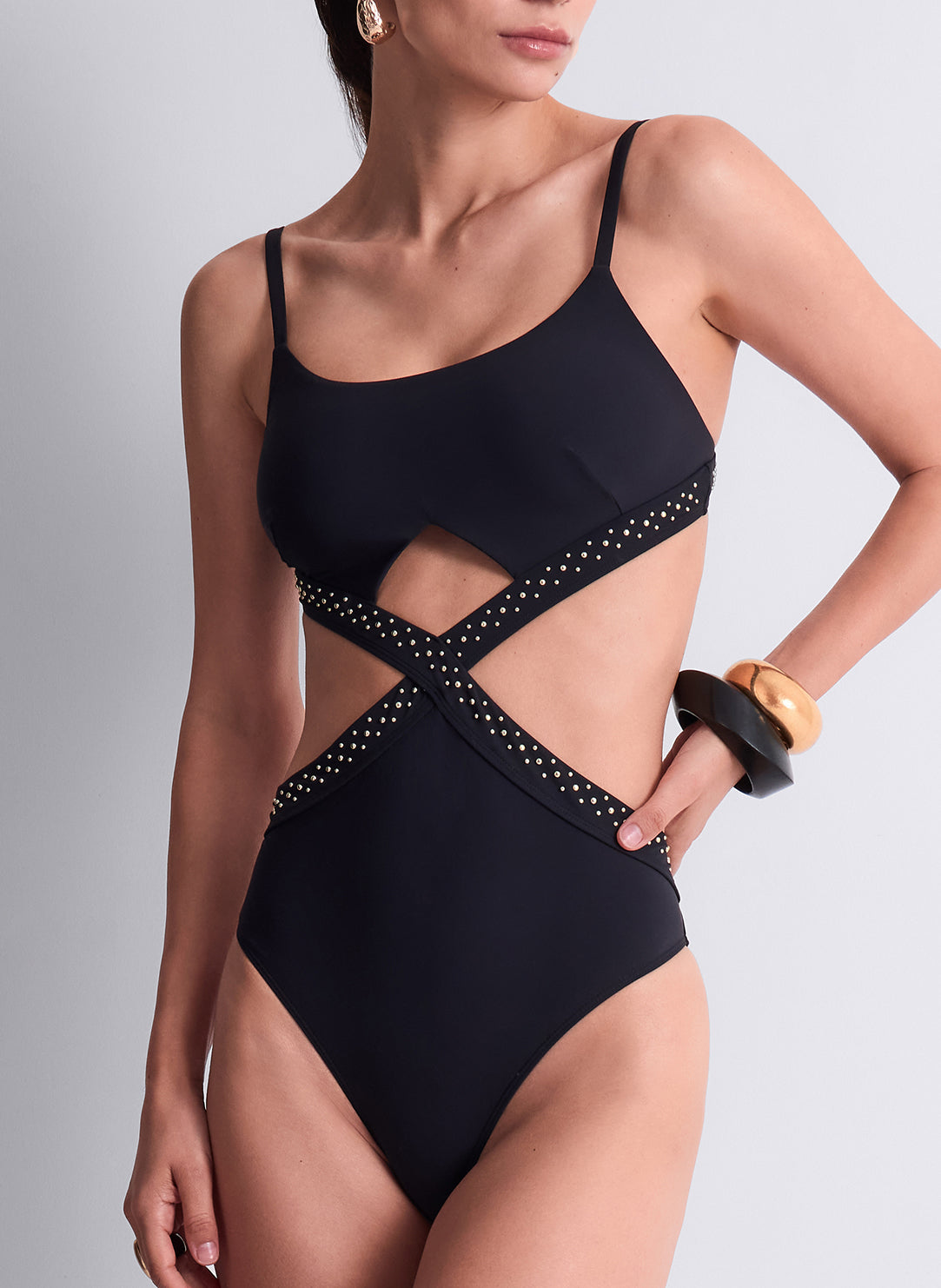 Summer Stars Black Swim Trikini