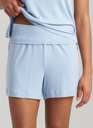 Skye Rib Blue Sky Pajama Shorts