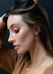 Devotion Gold Heart Huggie Earring
