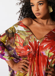 Rainforest Multi Cotton Beaded Caftan