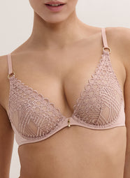 Eloge Du Desir Misty Blush Triangle Plunge Bra