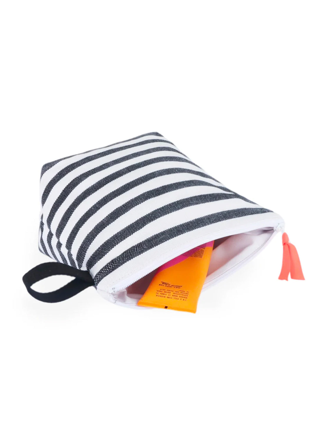 El Leopoldo Black Stripe Large Clutch Bag