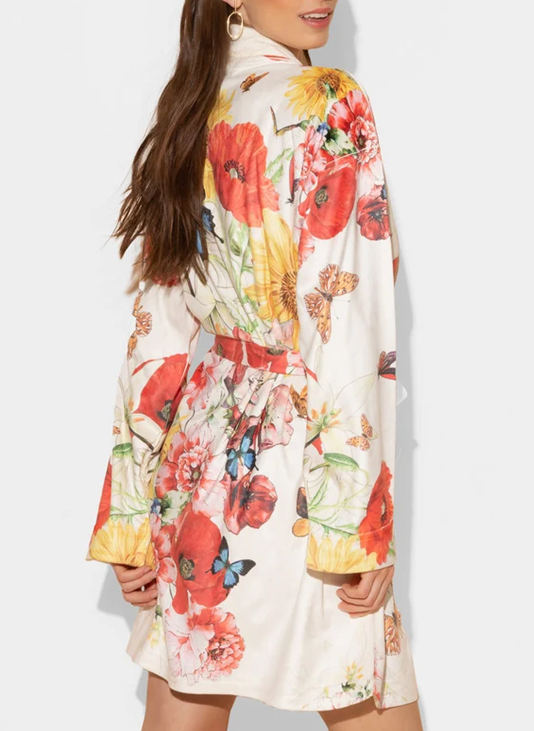 Bouquet Ivory Floral Short Robe