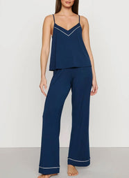 Gisele Navy/Ivory V-Neck Cami Pant Set