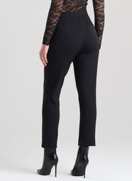 Techno Crepe Black Side Zip Ankle Pants