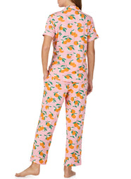 Squeeze of the Day Pink Short Sleeved Cropped Pajama Set