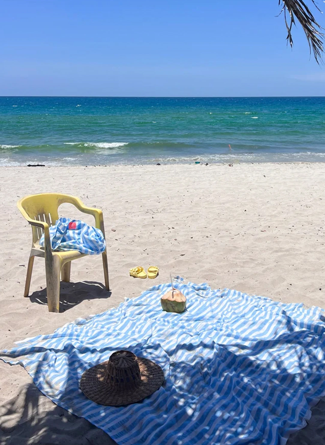 La Elena Blue Stripe Beach Blanket