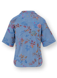 Bodhi Flower Blue Flora Short Sleeve Top