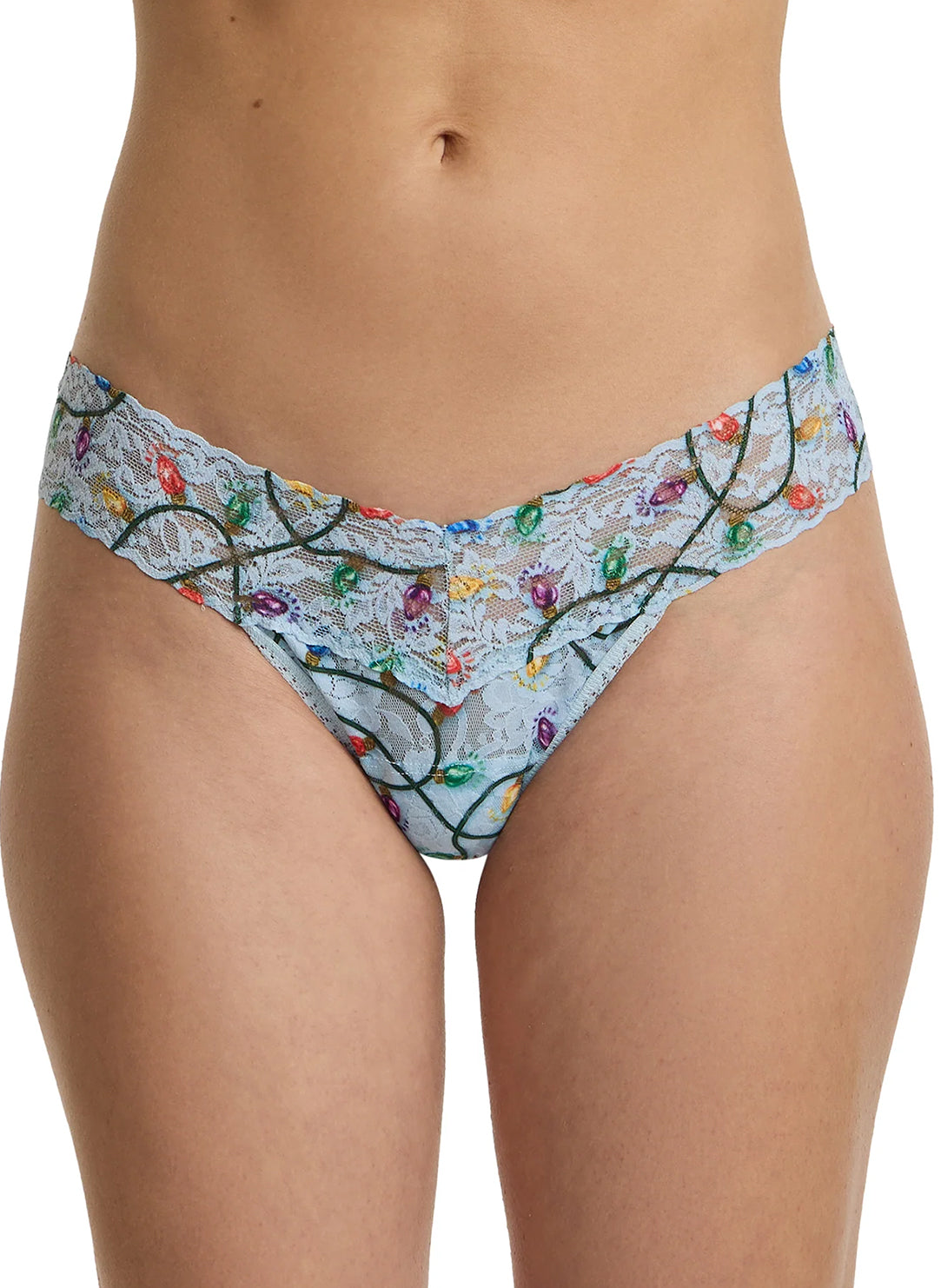 Signature Lace Decked Out Printed Low Rise Thong