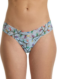 Signature Lace Decked Out Printed Low Rise Thong