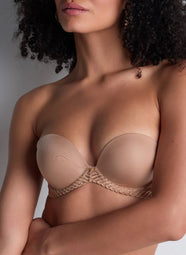 Sheer Emotion Sand Strapless Bra