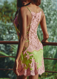 Calista Dentelle Tilleul/Blush Lace Back Chemise