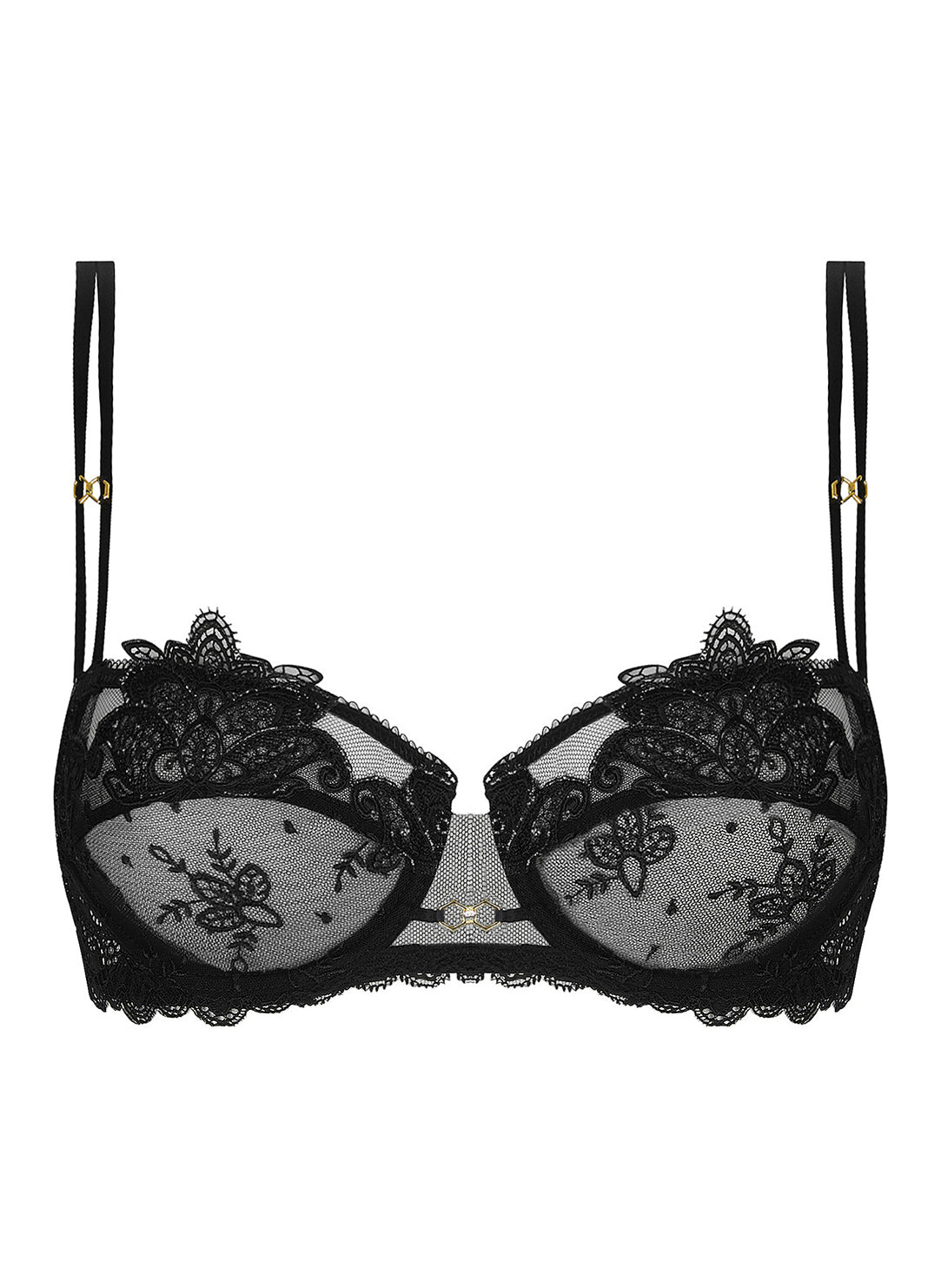 Diva Glamour Black Demi Cup Bra