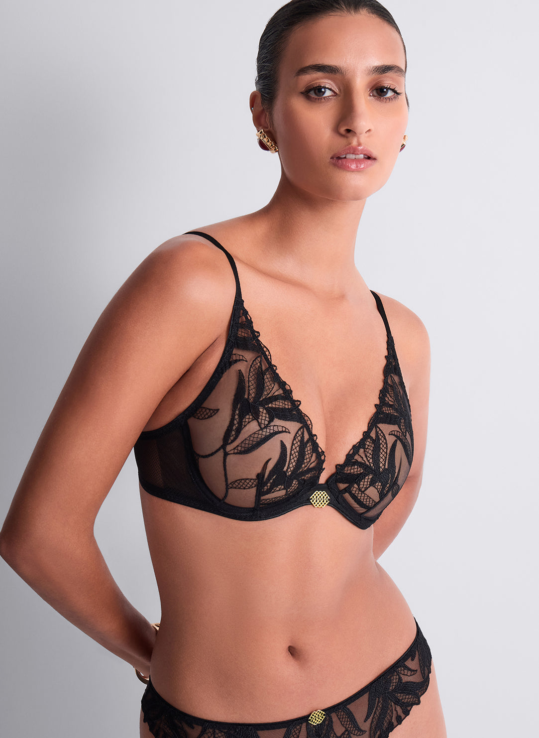 Sweet Euphoria Black Triangle Plunge Bra