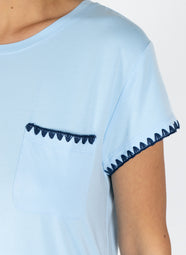 Cute Stitching Cool Blue Sleep Dress