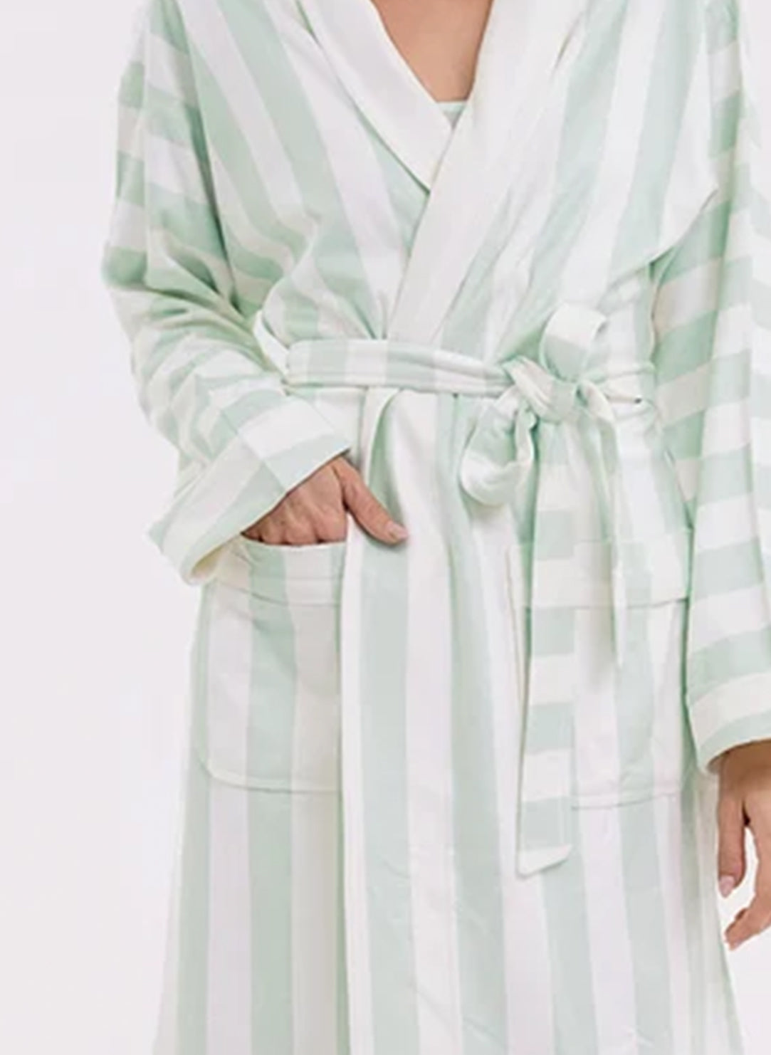 Cabana Stripe Mint Short Robe
