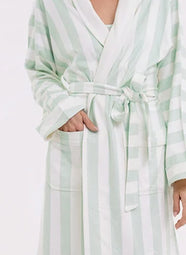 Cabana Stripe Mint Short Robe
