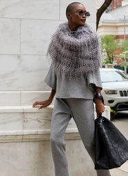 Ostrich Plume Grey Snood