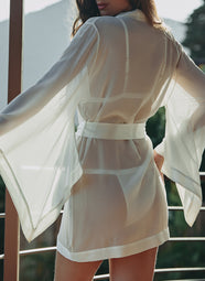 Calista Mousseline Naturel Short Robe
