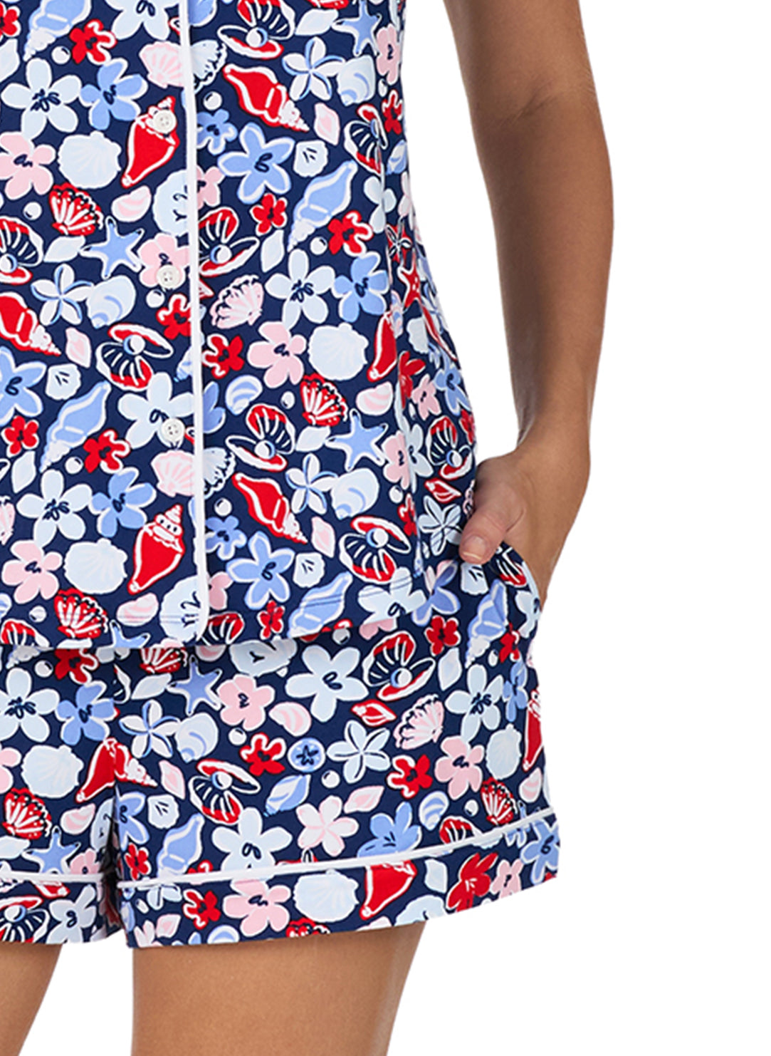 Coastal Gems Navy Short Pajama Set