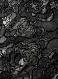Vegan Luxe Lambskin Black Embroidered Vest