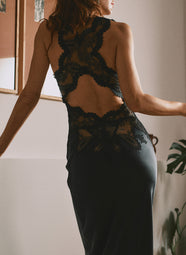Daniella Satin Noir Gown
