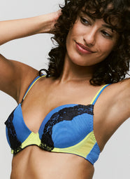 Bremer King Blue Padded Plunge Bra