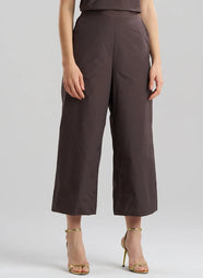 Techno Poplin Dark Brown Cropped Pants