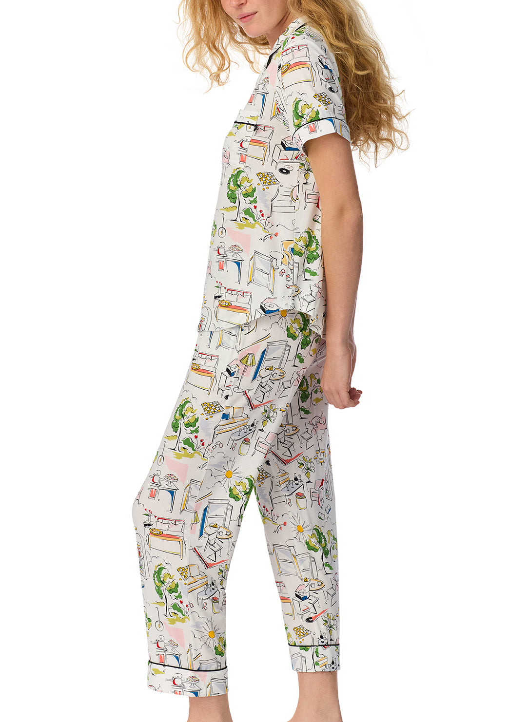 Cozy Weekend White Cropped PJ Set