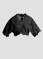 Peony Floral Lace Black Bolero