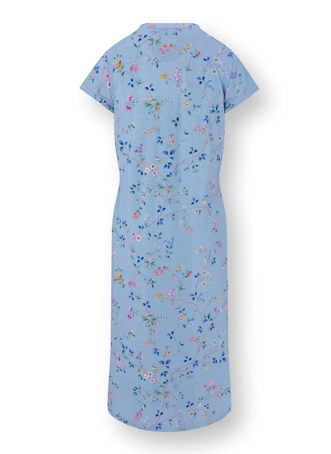Delhi Dreams Blue Dalia Short Sleeve Night Dress
