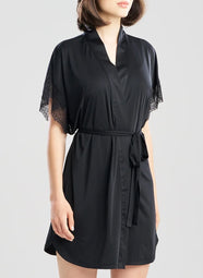 Enchant Black Short Robe