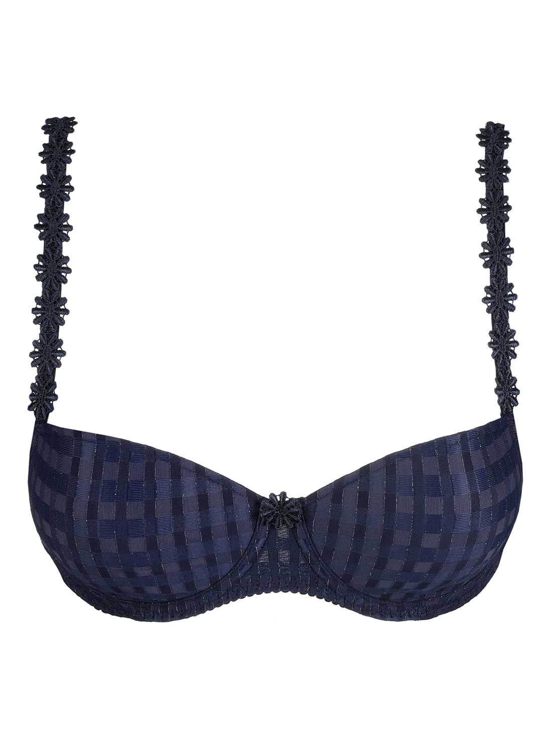 Avero Velvet Blue Padded Balcony Bra