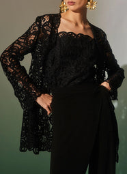 Raffia Lace Black Blazer