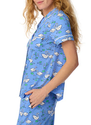 Swan Serenade Blue Cropped PJ Set