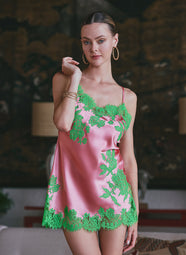 Appoline Rose/Menthe Babydoll with Lace