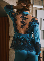 Desiree Satin Ocean/Nuit Pajama Set