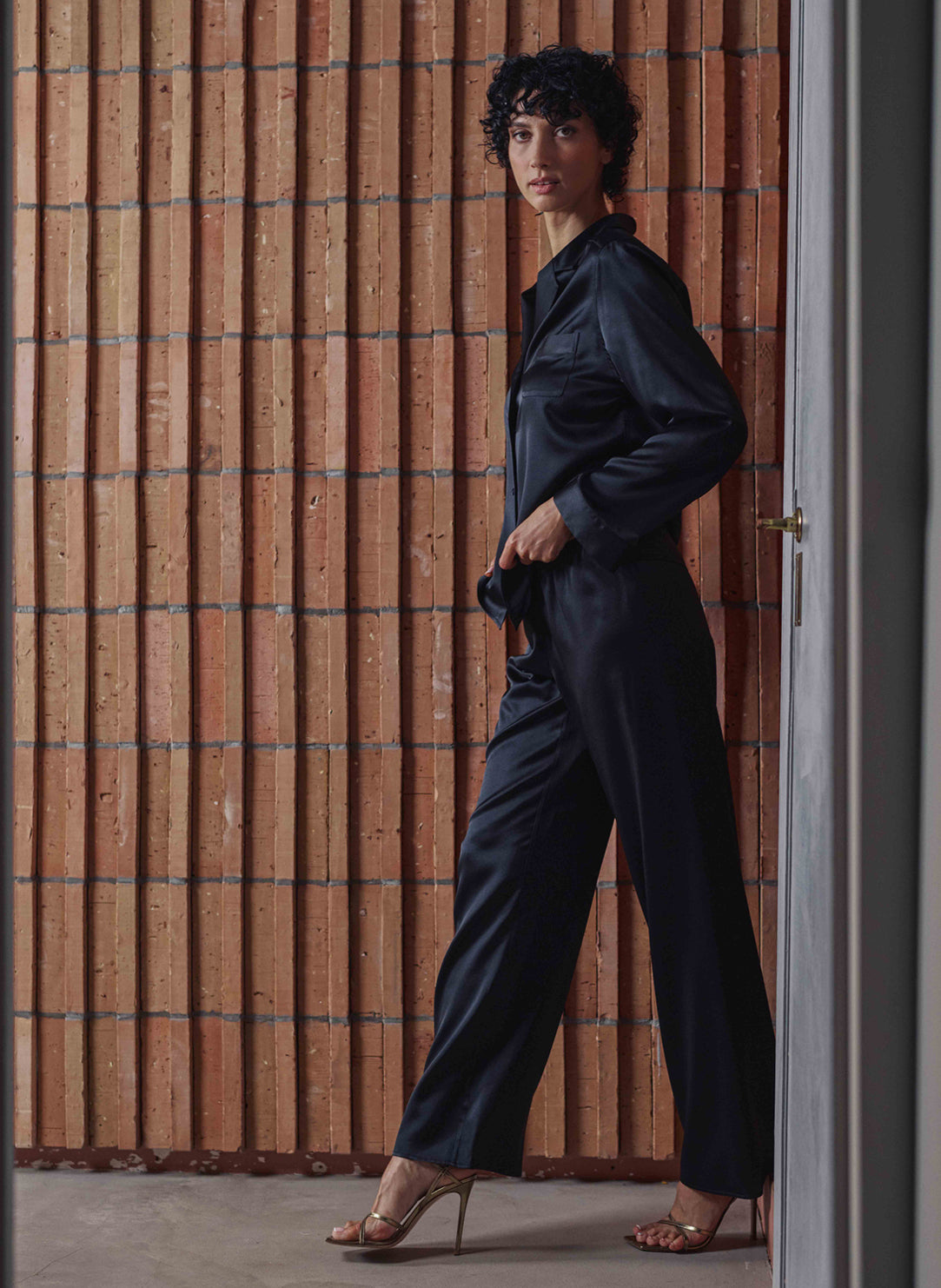 Bonnie Satin Noir Pajama Set