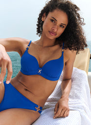 Emly Electric Blue Padded Bikini Top Heartshape