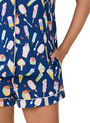Icy Treats Navy Short Pajama Set