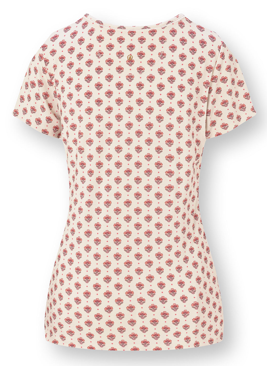Jaipur Flower White Pink Toy Short Sleeve Top