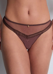 Sheer Emotion Sepia Thong