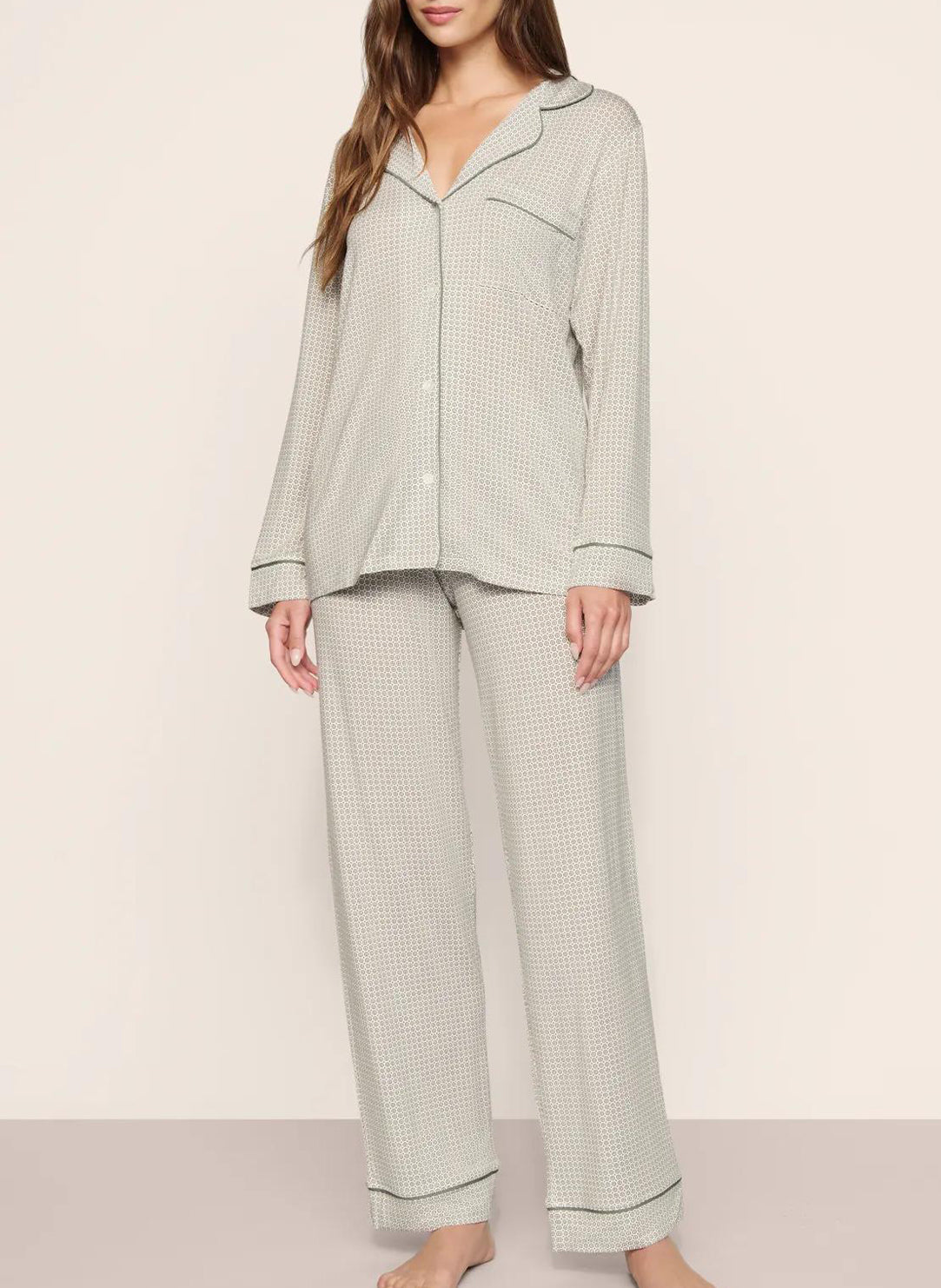 Gisele Printed Geo Mod Pajama Set