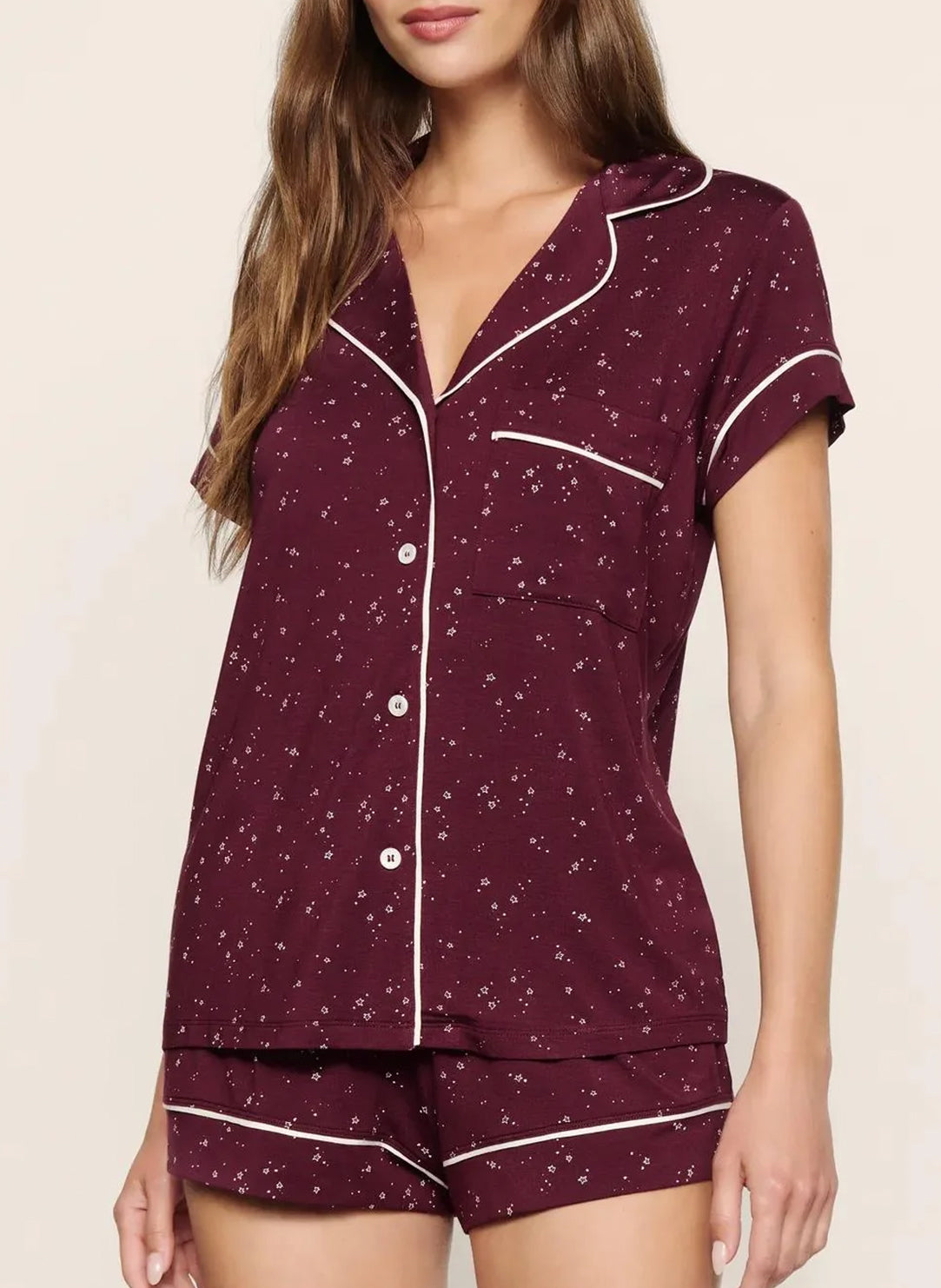 Gisele Printed Starlight Wildberry Relaxed Short PJ Set